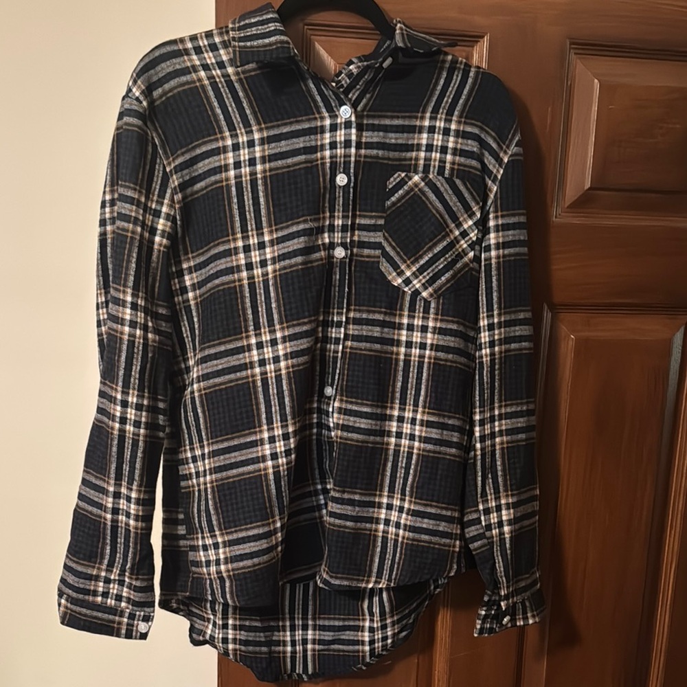 Men's Black Plaid Shirt